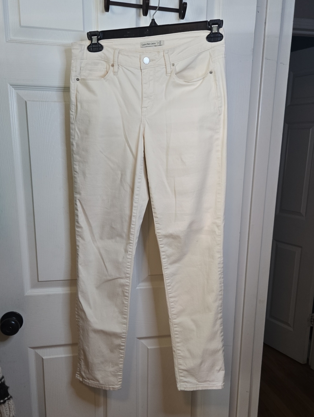Calvin Klein Jeans Off-White Straight Leg Jeans